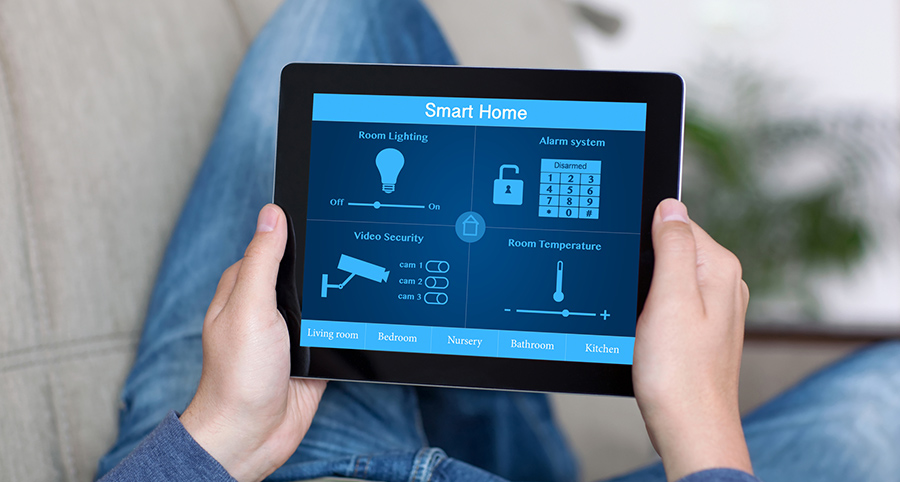 The ability to access and control security components from a mobile device is one of the top smart home trends in Abilene. Close-up of smart home security app.
